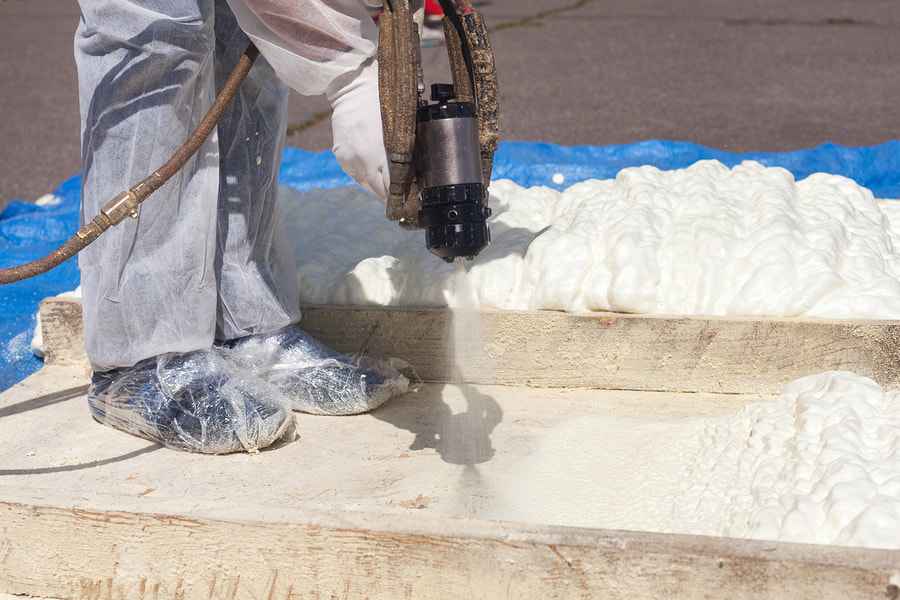 man making the foam